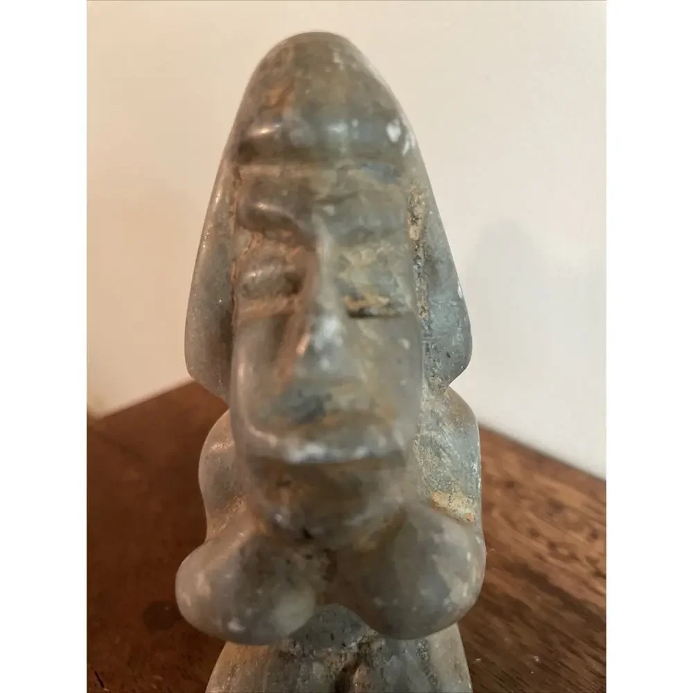 Pre- Colombian Stone Carved Aztec Mayan Warrior, Sculpture